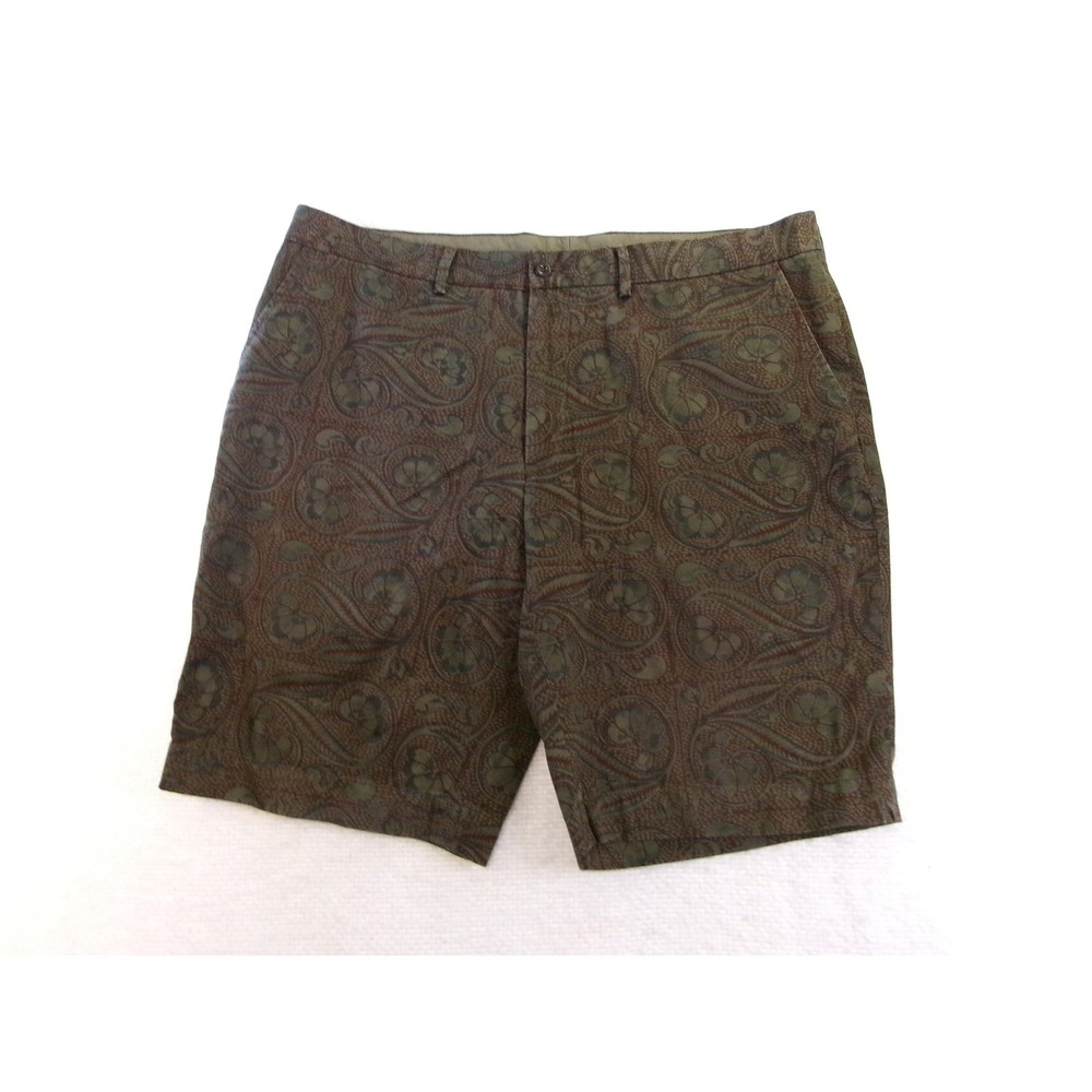 Polo Ralph Lauren Mens 40 Shorts Olive Green Brown Paisley Cotton Chino PCD-39W